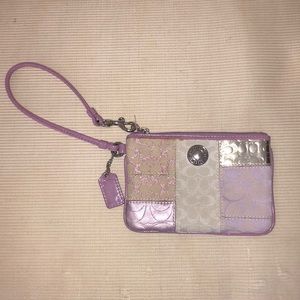 Light pink/purple Coach Wristlet